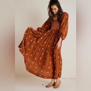 Free People Dahlia Embroidered Maxi Dress